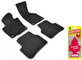 Covorase auto din mocheta Umbrella pentru Volkswagen Jetta VI (2010-prezent) , Sisteme fixare rotunde + Odorizant Auto Bradut Wunder-Baum Zimt Apfel (