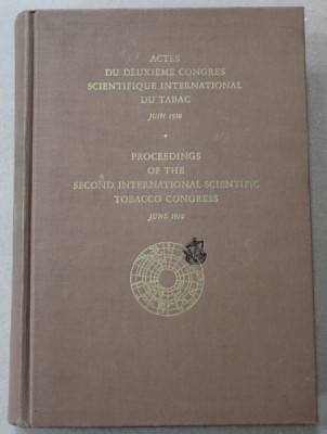 DEUXIEME CONGRES SCIENTIFIQUE INTERNATIONAL DU TABAC , 1958 foto
