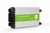 INVERTER GEMBIRD cu sinusoida simulata, Inverter auto, 1200W, Schuko x 1, USB 5V / 2.1A, baterie 10-16V, &quot;EG-PWC1200-01&quot;, (timbru verde 4 lei)