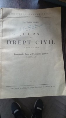 TRAIAN IONASCU - CURS DE DREPT CIVIL partea a II-a foto