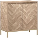 HOMCOM Mobilier de depozitare bufet cu 2 uși &icirc;n șevalet, raft reglabil și picioare din oțel, dim. 78 x 40 x 78 cm, stejar | Aosom Romania