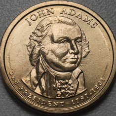 Monedă 1 Dollar 2007 USA, John Adams, 2nd President, unc-Aunc, litera D