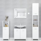 VidaXL Set mobilier de baie, 4 piese, alb, lemn prelucrat