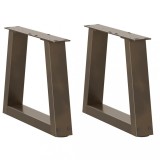 VidaXL Picioare pentru măsuță de cafea &icirc;n formă de V, 2 buc., oțel natural, 30x(30-31,3) cm