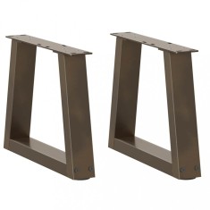 vidaXL Picioare pentru măsuță de cafea &icirc;n formă de V, 2 buc., oțel natural, 30x(30-31,3) cm
