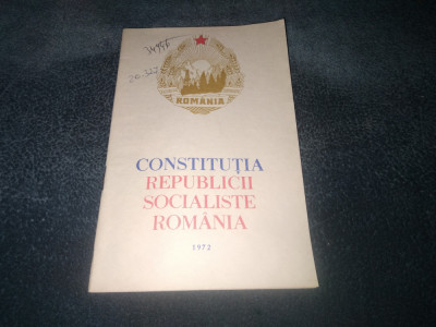 CONSTITUTIA REPUBLICII SOCIALISTE ROMANIA 1972 foto