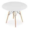 Masa stil scandinav, Artool, rotund, MDF si lemn, alb, 100x72 cm