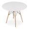 Masa stil scandinav, Artool, rotund, MDF si lemn, alb, 100x72 cm