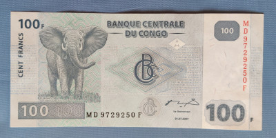 Republica Congo - 100 Francs / franci (2007) foto
