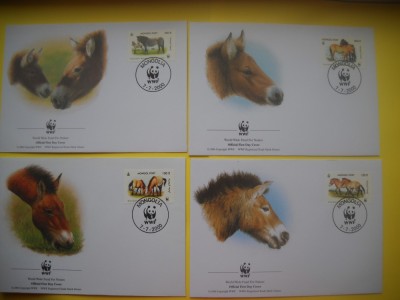 HOPCT PLIC FDC S NR 254 SET 4 FDC FAUNA-CAI PRZEWALSKI MONGOLIA 2000 foto