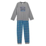 Set Pijama de Iarnă Masculin &ndash; Gri cu Imprimeu Exclusiv, CMCLASS
