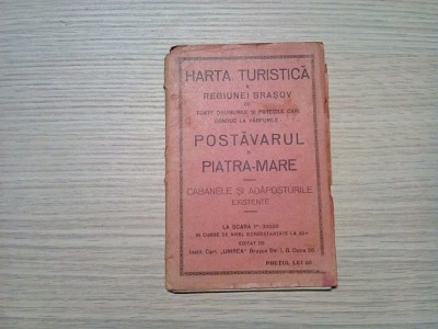 Harta Turistica POSTAVARUL SI PIATRA MARE -Touring Clubul Romaniei - 74x64 cm foto