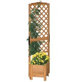 Outsunny Ghiveci cu grilaj pe st&acirc;lpi pentru plante - dim. 54,5L x 52l x 180H cm - Lemn de brad pre-uleiat | Aosom Romania