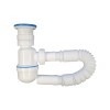 Sifon pentru chiuveta cu racord flexibil, COD1060, alb, 1&quot;1/2 - 32 mm