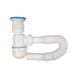 Cumpara ieftin Sifon pentru chiuveta cu racord flexibil, COD1060, alb, 1&quot;1/2 - 32 mm