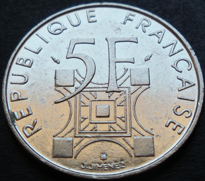 Moneda comemorativa 5 FRANCI (Francs) - FRANTA, anul 1989 * cod 5368 = EIFFEL foto
