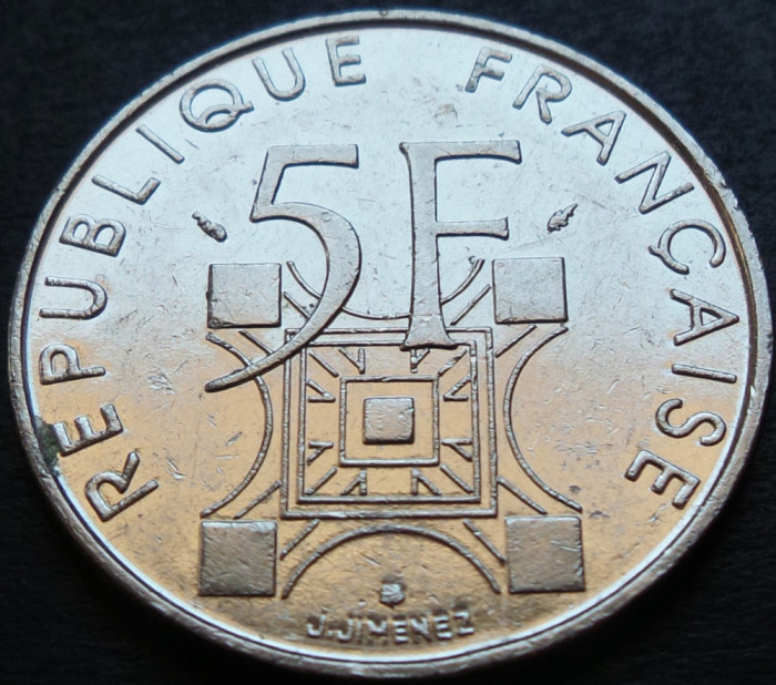 Moneda comemorativa 5 FRANCI (Francs) - FRANTA, anul 1989 * cod 5368 = EIFFEL