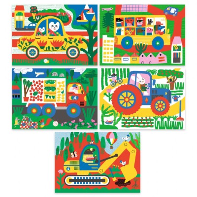 Set creativ - Invatam despre vehicule Djeco foto