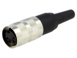 Conector M16 mufă mamă lipire pe cablu 2 pini 5A 300V drept
