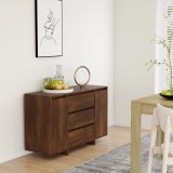 Servantă cu 3 sertare stejar maro 120x41x75 cm lemn prelucrat