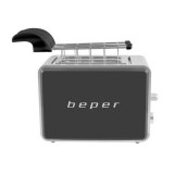 Prajitor de paine Beper, 750 W, 2 felii, 3 functii, 6 nivele, Negru