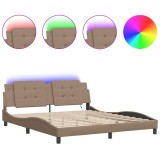 Cumpara ieftin Cadru de pat cu LED fara saltea, Zadar, cappuccino, 180x200 cm