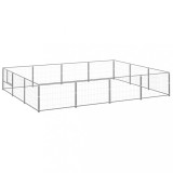 VidaXL Padoc pentru c&acirc;ini, argintiu, 12 m&sup2;, oțel