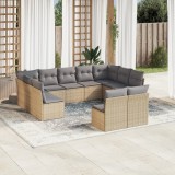 Gossi set canapele de gradina cu perne, 11 piese, bej, poliratan