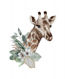 Cumpara ieftin Sticker decorativ Girafa, Portocaliu, 64 cm, 5827ST, Oem