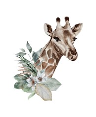 Sticker decorativ Girafa, Portocaliu, 64 cm, 5827ST foto