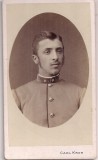 Fotografie CDV Interbelica Barbat in Uniforma Militara Atelier Carl Kroh Viena Austria Poza Veche