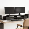 Gossi suport monitor cu depozitare negru 100x27x15 cm lemn prelucrat