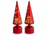 Cumpara ieftin Set 2 brazi Craciun sticla rosie aurie cu led &Oslash; 9 cm x 31 H