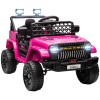 AIYAPLAY Mașină electrică pentru copii 4x4 cu telecomandă 2,4Ghz, 2 motoare 12 V, viteză reglabilă, muzică, claxon, lumini LED, negru | Aosom Romania