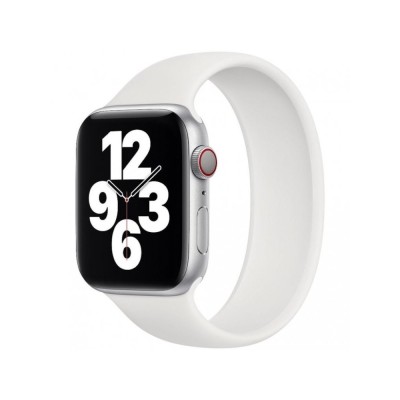 Bratara silicon tip solo loop marca THD pentru Apple Watch 41mm seria 8, marimea S, lungime incheietura mana 158-177 mm, alb foto