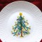FARFURIE FRUCTIERA PLATOU PORTELAN HUTSCHENREUTHER BAVARIA DECOR DE IARNA CU BRAD DE CRACIUN 25 CM