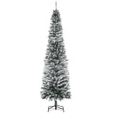 HOMCOM Brad de Crăciun &Icirc;nzăpezit cu 738 de Ramuri și Bază din Oțel &Oslash;68x225 cm | Aosom Romania
