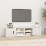 Comode TV, 2 buc., alb, 80x31,5x36 cm, lemn prelucrat, vidaXL