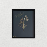 O primavara frumoasa!, tablou din fir continuu de sarma placata cu aur, 16&times;21 cm