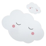 Autocolant decorativ acrilic cu efect de oglinda, Nori cu obraji roz, 2 bucati, 25x17 cm, CMCLASS