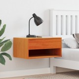 vidaXL Noptiere Montate pe Perete, 2 buc, Maro Ceruit, 50x32.5x24 cm, Lemn Masiv, Sertare &amp; Raft, Noptiera Suspendata