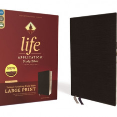 Niv, Life Application Study Bible, Third Edition, Large Print, Bonded Leather, Black, Indexed, Red Letter Edition