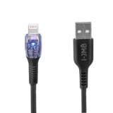 Cablu USB cu LED, 8-Pin, 1.2m, Negru, Impletit, CMCLASS