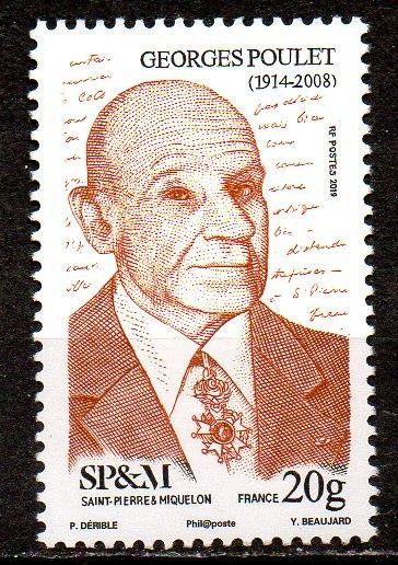 St. Pierre &amp; Miquelon 2019, Personalitati, Georges Poulet, serie neuzata, MNH