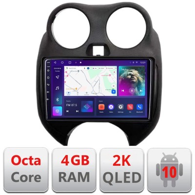 Navigatie Nissan Micra 2010-2014 Android ecran Qled 2K Octa core 4+32 KIT-micra2010+EDT-E409-2K CarStore Technology foto