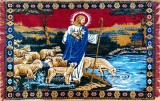Iisus pastorul cel bun - carpeta originala persana religioasa 180 x 117 cm, produsă din l&acirc;nă autentică
