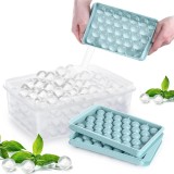 Set de 2 tavi pentru cuburi de gheata Theuwnee, silicon, albastru, 25 x 14 x 3 cm