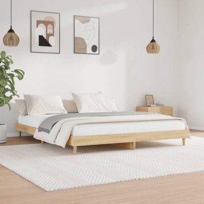 vidaXL Cadru pat fără saltea stejar sonoma 140x200 cm lemn prelucrat 832040 foto