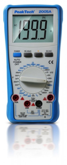 multimetru digital, PEAKTECH, PKT-P2005A, 200mV-1kV, 2mA-10A