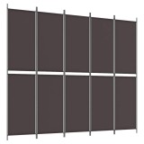 Cumpara ieftin Paravan de camera cu 5 panouri maro 250x220 cm material textil